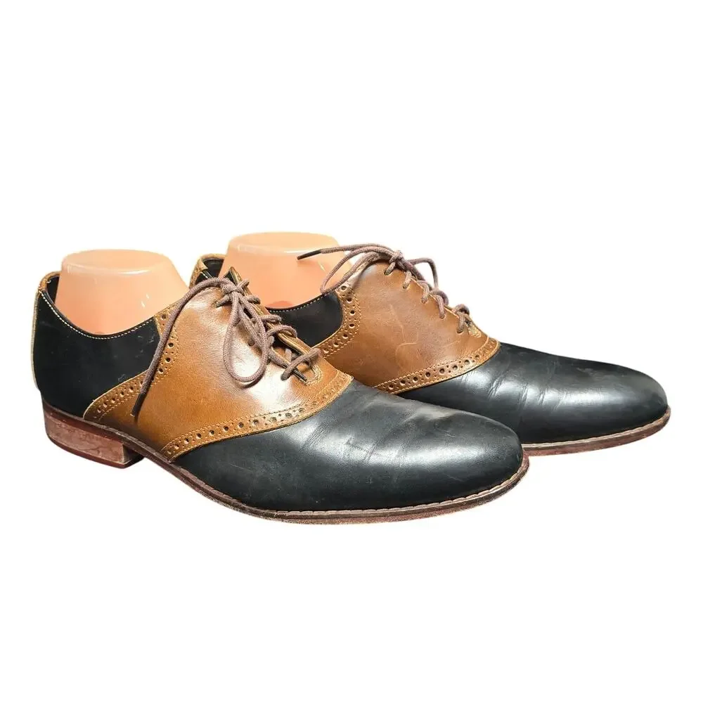 Cole Haan Black & Brown Leather Brogue Oxford Dress Shoes
